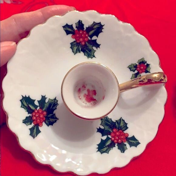 Vtg Lefton 7945 Christmas candlestick holder - Picture 1 of 4
